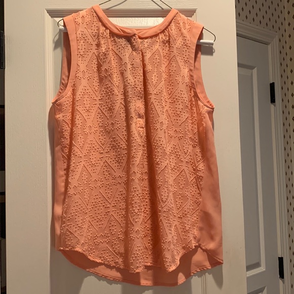 Orange/Peach Buttoned Vince Camuto Sleeveless Tunic - Picture 1 of 2